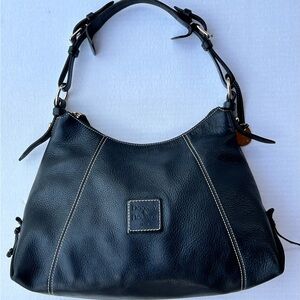 DOONEY BOURKE Vintage Black Pebbled Leather Hobo Shoulder Bag